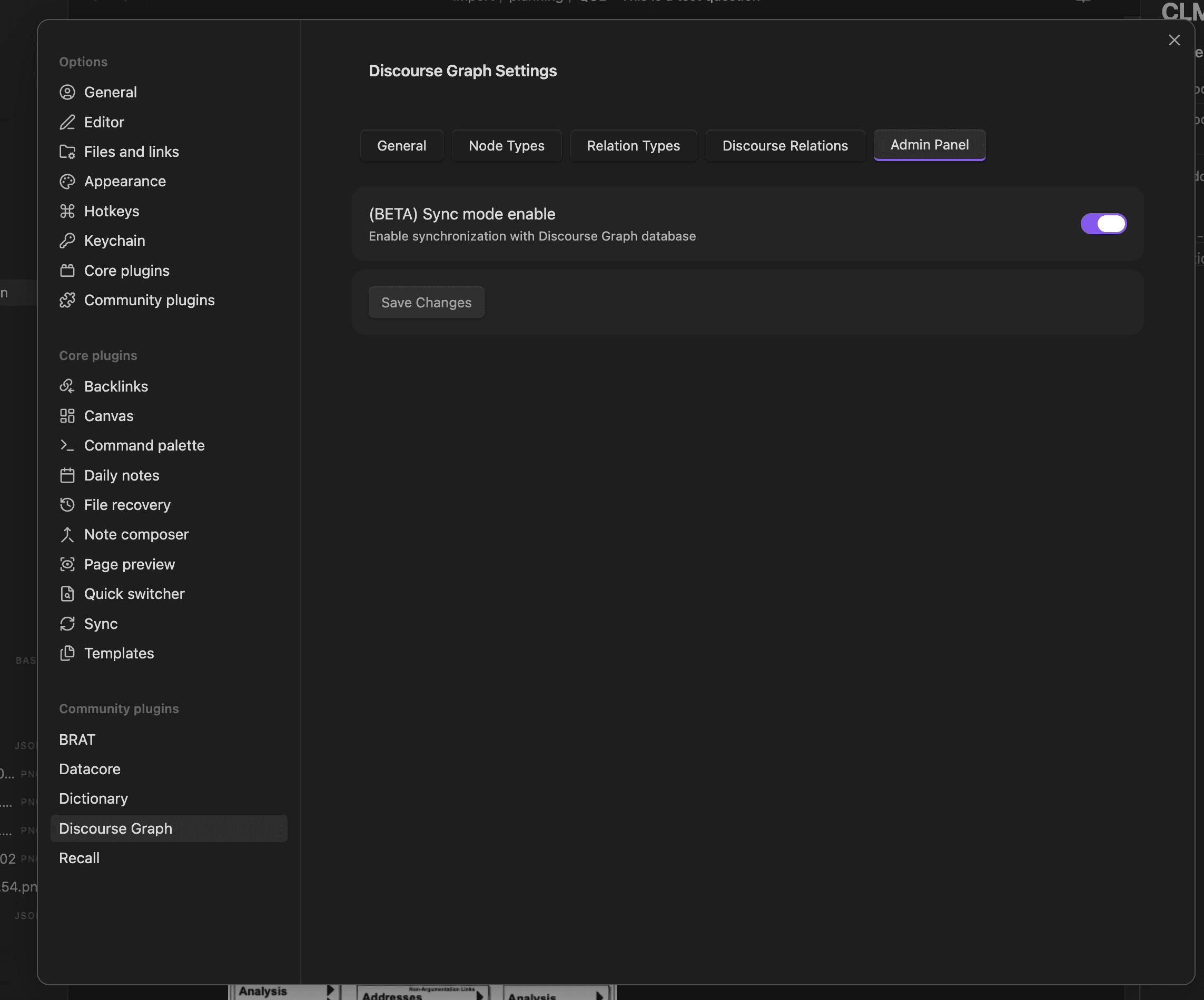 Admin panel tab revealed