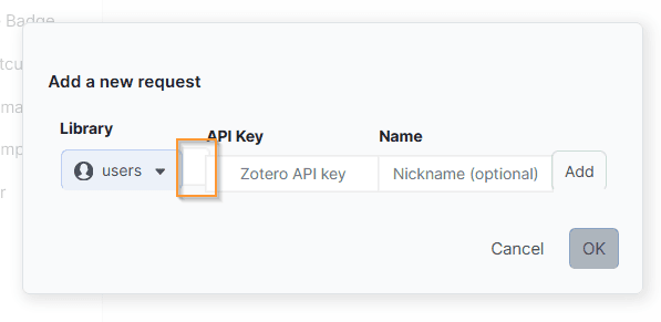 ZoteroRoam prompt with the User ID field highlighted